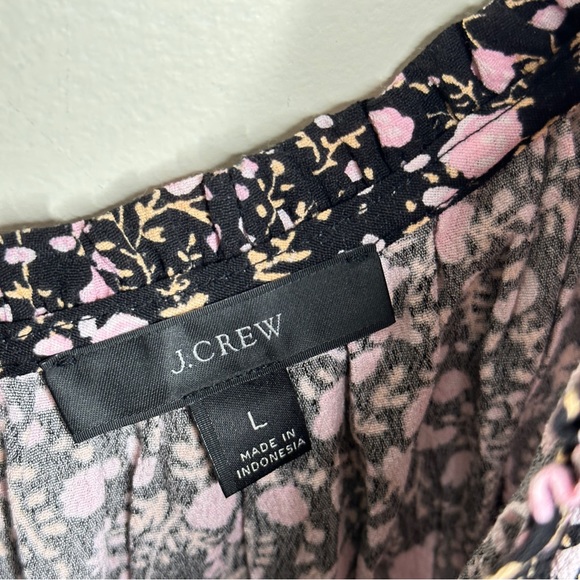 J. CREW Puff-Sleeve Drapey Crepe Top in Fall Garden Floral {3J13} - Picture 5 of 7